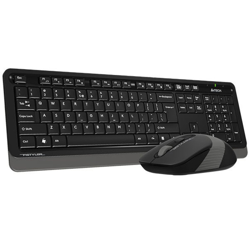 Комплект A4-Tech FG1010, USB, бездротовий, чорно-сірий