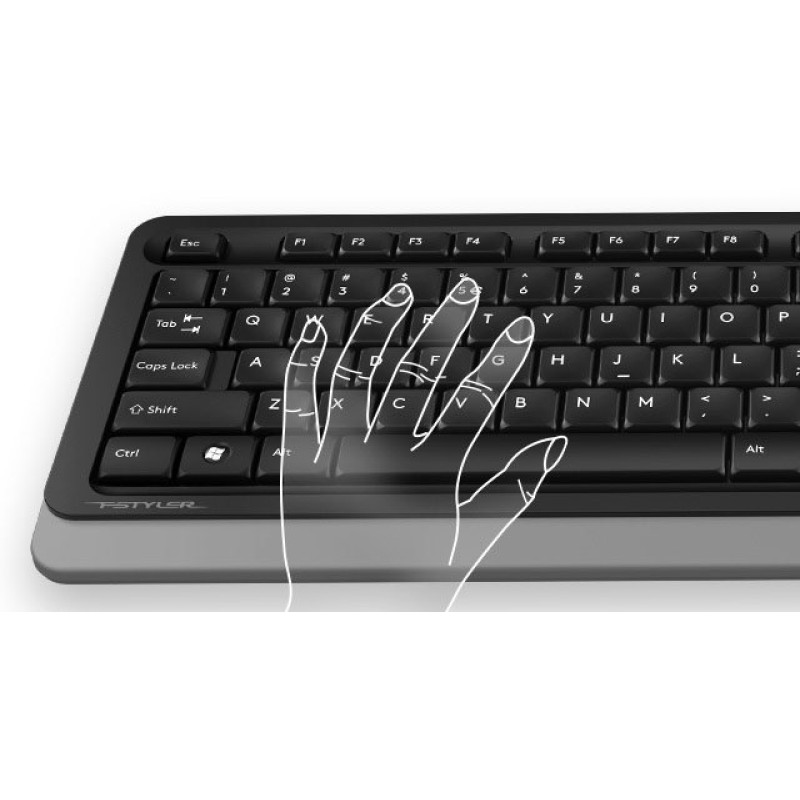 Комплект A4-Tech FG1010, USB, бездротовий, чорно-сірий