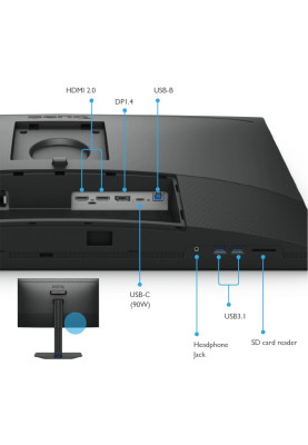 TFT 27" BenQ SW272U, 4K IPS, 2хHDMI, DP, USB-C, HAS, USB-hub, MCR, Pivot, сірий