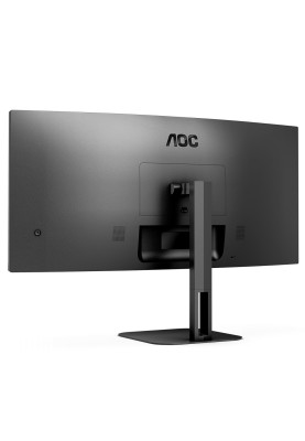 TFT 34" AOC CU34V5C/BK, WQHD, VA, 100Гц, 1 мс, вигнутий, HDMI, DP, USB-C, USB-hub, колонки, чорний