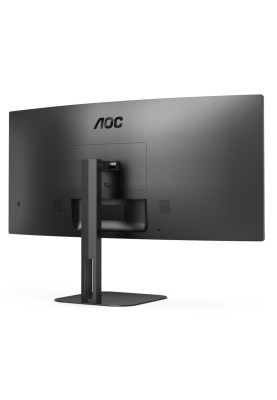 TFT 34" AOC CU34V5C/BK, WQHD, VA, 100Гц, 1 мс, вигнутий, HDMI, DP, USB-C, USB-hub, колонки, чорний