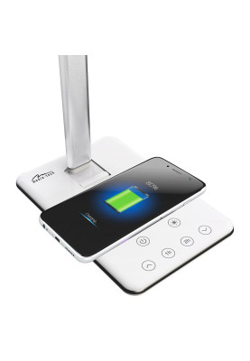 LED лампа настільна Media-Tech MT221, WIRELESS CHARGING LAMP, 2 кольори світла, 9 рівнів яскравості, сенсорне керування