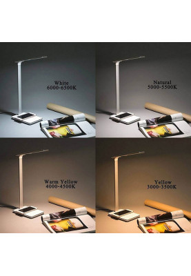LED лампа настільна Media-Tech MT221, WIRELESS CHARGING LAMP, 2 кольори світла, 9 рівнів яскравості, сенсорне керування