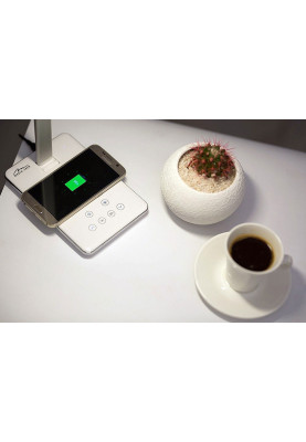 LED лампа настільна Media-Tech MT221, WIRELESS CHARGING LAMP, 2 кольори світла, 9 рівнів яскравості, сенсорне керування
