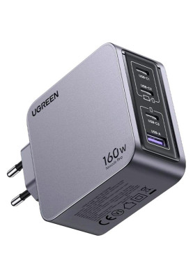 Зарядний пристрій 4xUSB 160W (3xUSB-C + USB-A) Gan Nexode Pro сірий X763 Ugreen