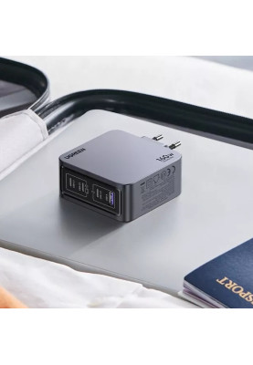 Зарядний пристрій 4xUSB 160W (3xUSB-C + USB-A) Gan Nexode Pro сірий X763 Ugreen