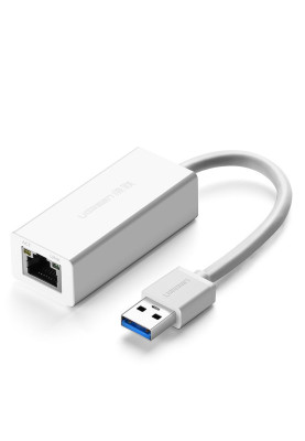 Перехідник USB 3.0 Type-A --> Ethernet RJ45 1000Mb CR111 UGREEN білий