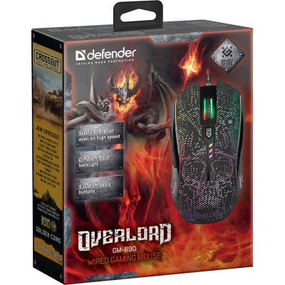 Мишка Defender OverLord GM-890, 6кн., 3200dpi, підсвітка