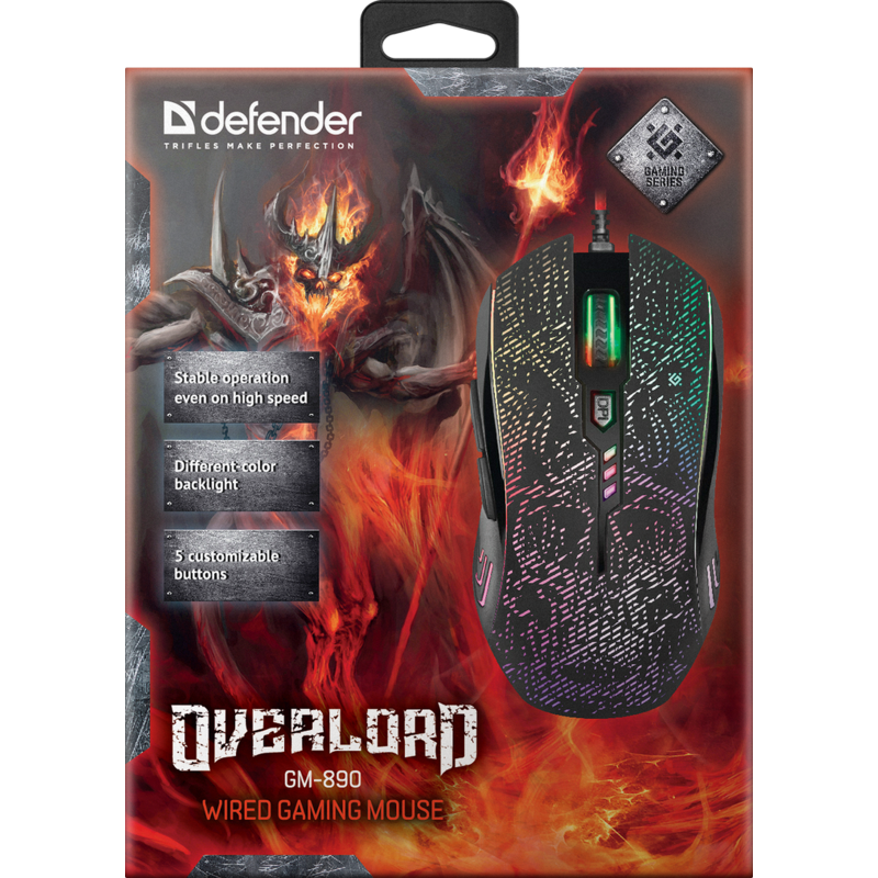 Мишка Defender OverLord GM-890, 6кн., 3200dpi, підсвітка
