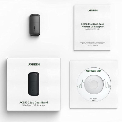 Адаптер WiFi UGREEN AC650 11ac Dual-Band USB 2.0 (CM448)