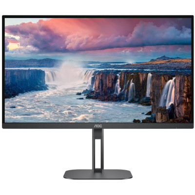 Монітор TFT 27" AOC Q27V5N/BK, QHD, VA, 75Гц, 2х HDMI, DP, HAS, колонки, чорний