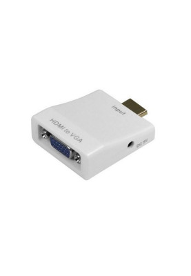 Перехідник HDMI M -> VGA F (з аудіо інтерфейсом) білий RTL