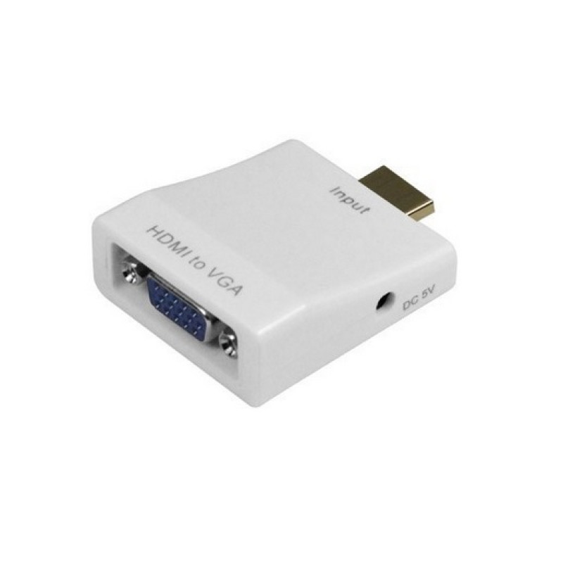 Перехідник HDMI M -> VGA F (з аудіо інтерфейсом) білий RTL