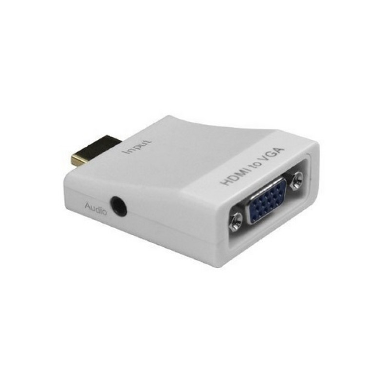 Перехідник HDMI M -> VGA F (з аудіо інтерфейсом) білий RTL