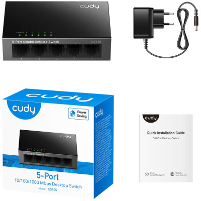 Комутатор Cudy GS105, 5-Port Gigabit Metal  Switch