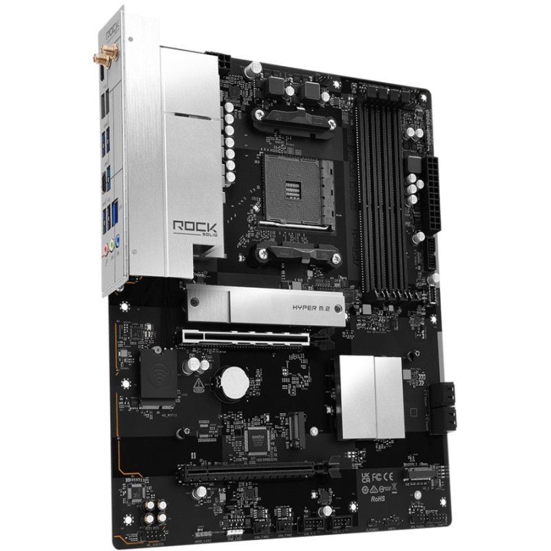 ASRock B550 Rock WiFi (AM4/B550, 4*DDR4, 2xPCIex16, HDMI, 4xSATA, 3xM.2, 2.5GLan, 7.1ch, ATX)