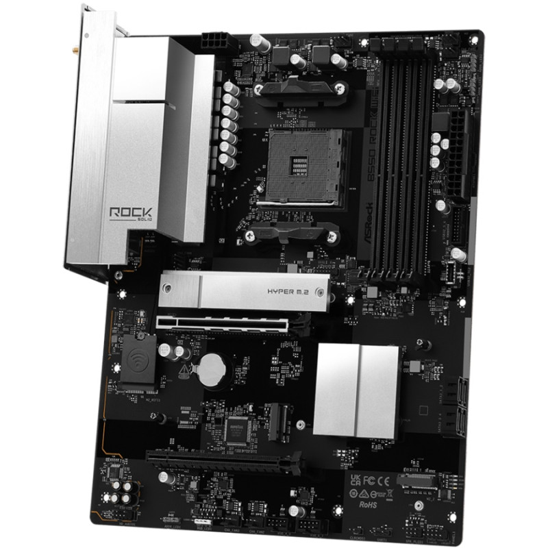 ASRock B550 Rock WiFi (AM4/B550, 4*DDR4, 2xPCIex16, HDMI, 4xSATA, 3xM.2, 2.5GLan, 7.1ch, ATX)