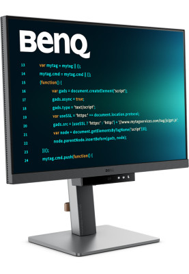 TFT 24.1" BenQ RD240Q, WQXGA, 16:10, USB-C, HDMI, DP, HAS, Pivot, колонки, темно-сірий
