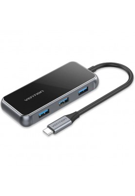 Док-станція USB 3.1 Type-C --> HDMI 4K60Hz/USB 3.0х3/RJ45/PD 87W 6-in-1 Mirrored Surface Vention