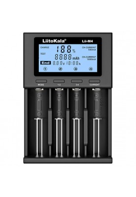 Зарядний пристрій LiitoKala Lii-M4, 4x(Lion/NiMH/NiCd), Power Bank, discharge function, display