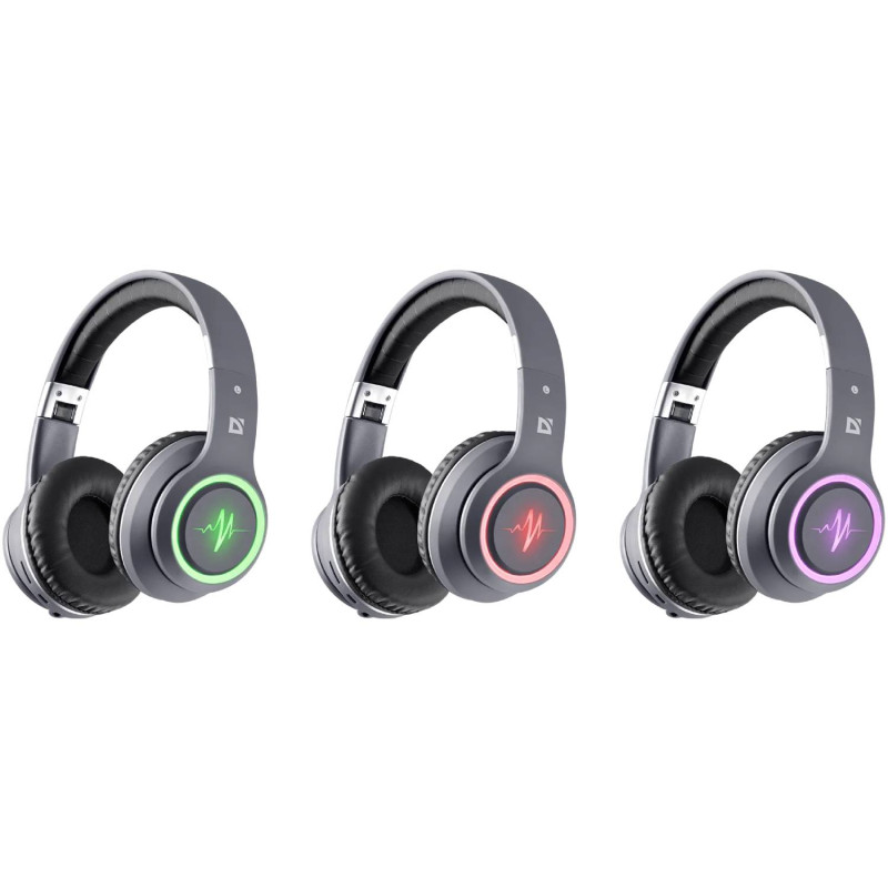 Гарнітура Defender FreeMotion B571, Bluetooth+3,5мм, LED, Gray