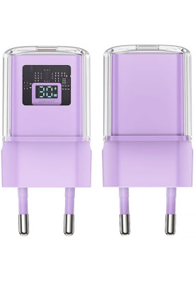 Зарядний пристрій 1xUSB-C 30W Gan A53 Fast Charger alfalfa purple Acefast
