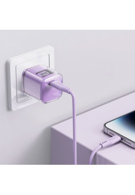 Зарядний пристрій 1xUSB-C 30W Gan A53 Fast Charger alfalfa purple Acefast