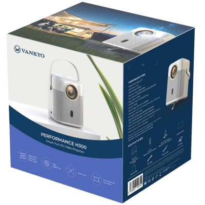 Проєктор Vankyo H300A Full HD 220 ANSI Lm 1000:1 16:9/4:3 HDMI  Android 9.0 Wifi 6 білий