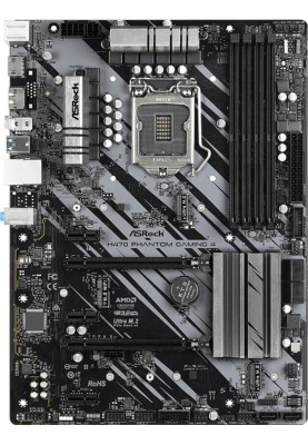Материнська плата ASRock H470 PHANTOM GAMING 4 (1200/H470, 4*DDR4,2xPCIex16, 6xSATAІІІ, RAID, 3xM.2, GLan, 7.1ch, ATX)