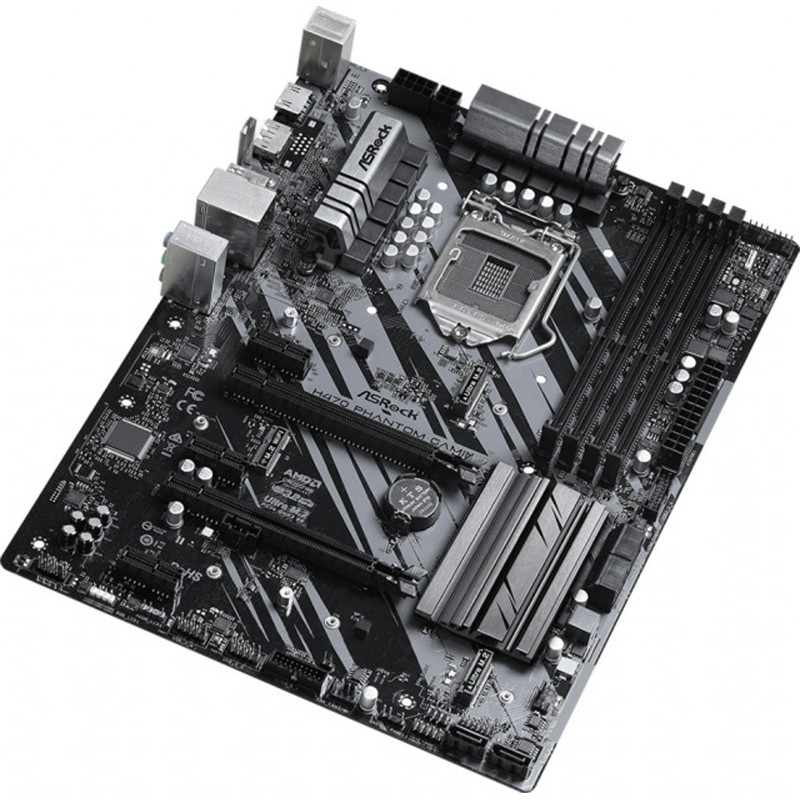 Материнська плата ASRock H470 PHANTOM GAMING 4 (1200/H470, 4*DDR4,2xPCIex16, 6xSATAІІІ, RAID, 3xM.2, GLan, 7.1ch, ATX)