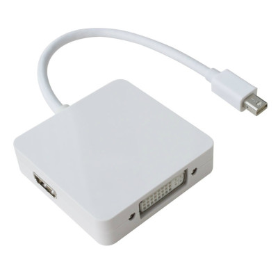 Перехідник mini DisplayPort M --> HDMI/DisplayPort/DVI (24+5), FHD 1080p, кабель 0.2 м