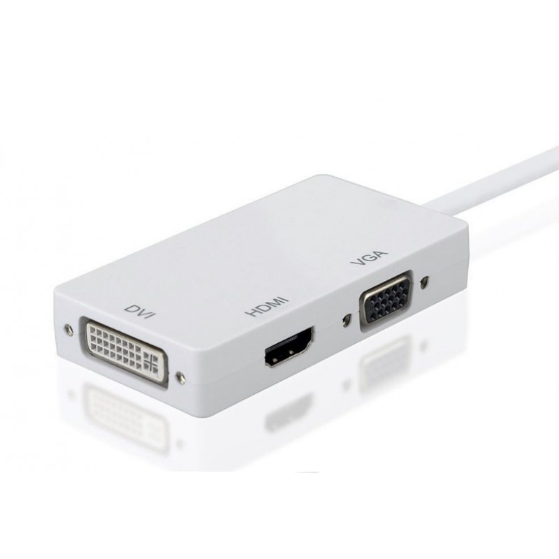 Перехідник mini DisplayPort M --> HDMI/VGA/DVI (24+5), FHD 1080p