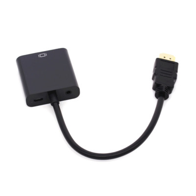 Перехідник HDMI M -> VGA F (з аудіо інтерфейсом), кабель 20см. OEM Перехідник HDMI M -> VGA F (з аудіо інтерфейсом), кабель 20см. OEM