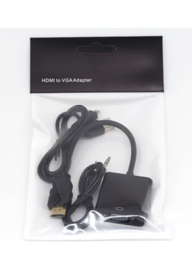 Перехідник HDMI M -> VGA F (з аудіо інтерфейсом), кабель 20см. OEM