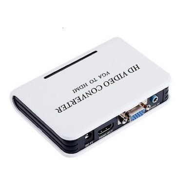 Перехідник VGA 15F --> HDMI M v1.3, Jack 3.5 мм, пластик, білий RTL