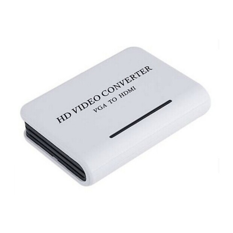 Перехідник VGA 15F --> HDMI M v1.3, Jack 3.5 мм, пластик, білий RTL