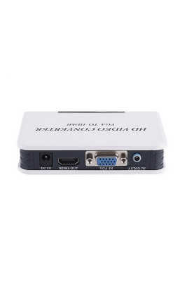 Перехідник VGA 15F --> HDMI M v1.3, Jack 3.5 мм, пластик, білий RTL