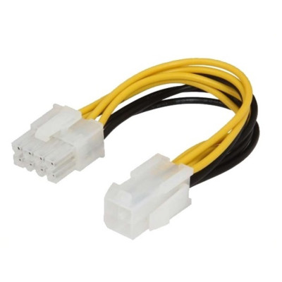 Кабель живлення для процесора ATX 4 pin F-8 pin M, 0.2м Кабель живлення для процесора ATX 4 pin F-8 pin M, 0.2м