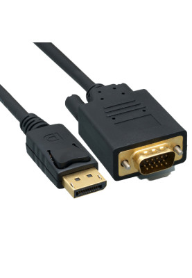 Кабель DisplayPort M - VGA M, 1.8м чорний