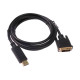 Кабель DisplayPort M-DVI-D 25 M, 1.8 м, чорний