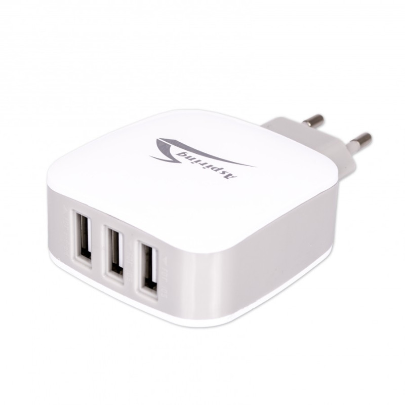 Зарядний пристрій 3xUSB 3.1A Energy 3 білий Aspiring