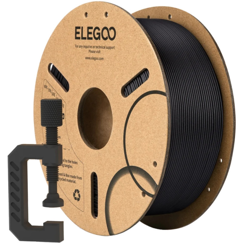 Пластик (Filament) ELEGOO PLA-CF 1кг, 1.75мм, з вуглецевим волокном, чорний