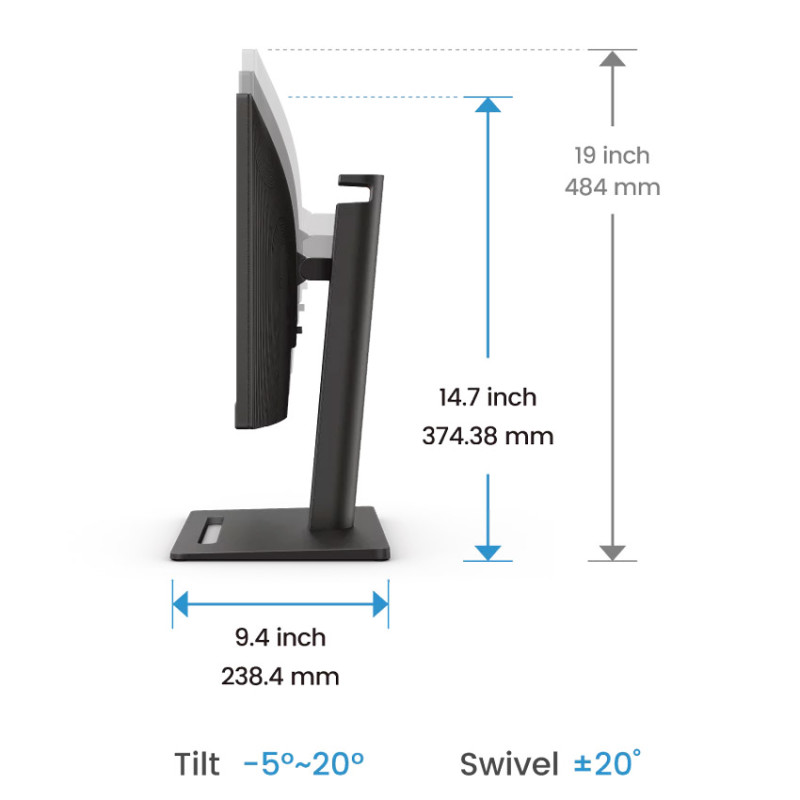 TFT 23.8" BenQ GW2490T, IPS, 100Гц, 2хHDMI, DP, HAS, колонки, чорний