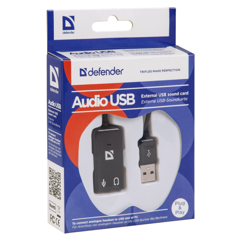 Звукова плата USB Defender Audio USB - 2х3,5 мм jack