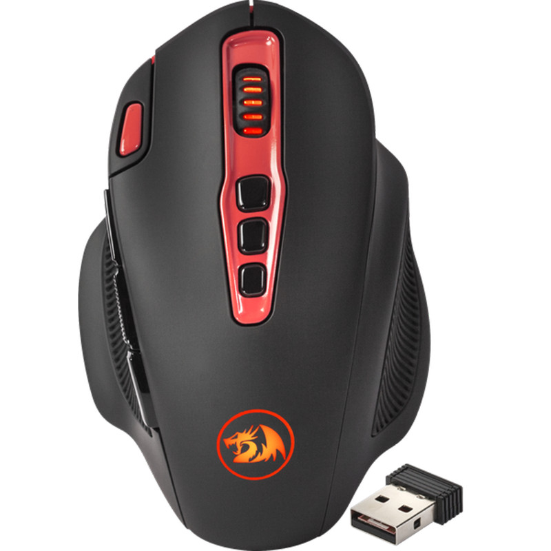 Мишка Redragon Shark 2 15м, ігрова, бездротова, 5000dpi., 10кн., чорна