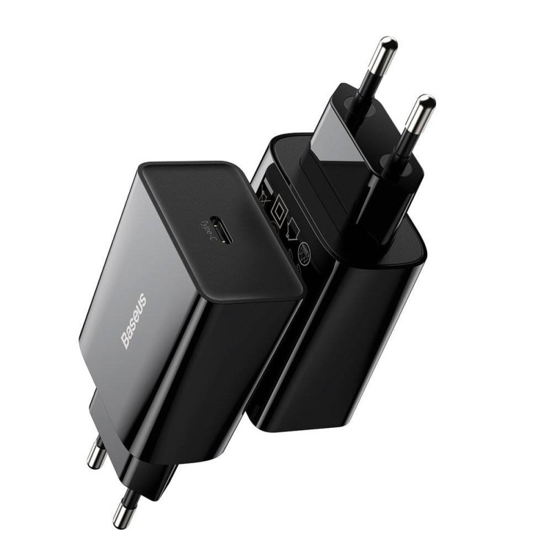 Зарядний пристрій 1xUSB 20W (USB-C) Чорний  Baseus