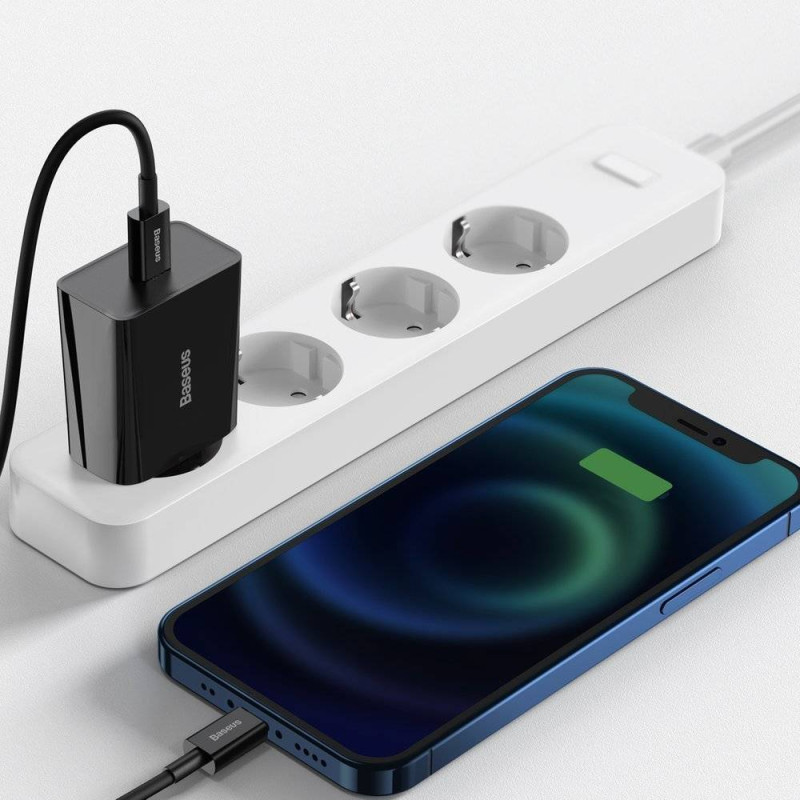 Зарядний пристрій 1xUSB 20W (USB-C) Чорний  Baseus