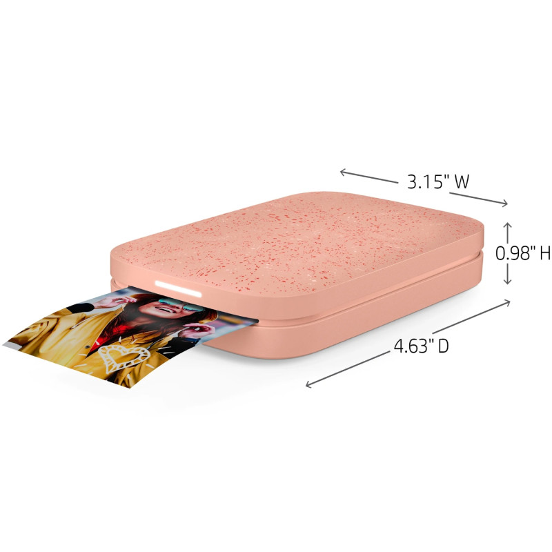 Фотопринтер портативний HP Sprocket Pink (2"x3",313x400dpi,Zink, 64MB,Bluetooth, колір рожевий)