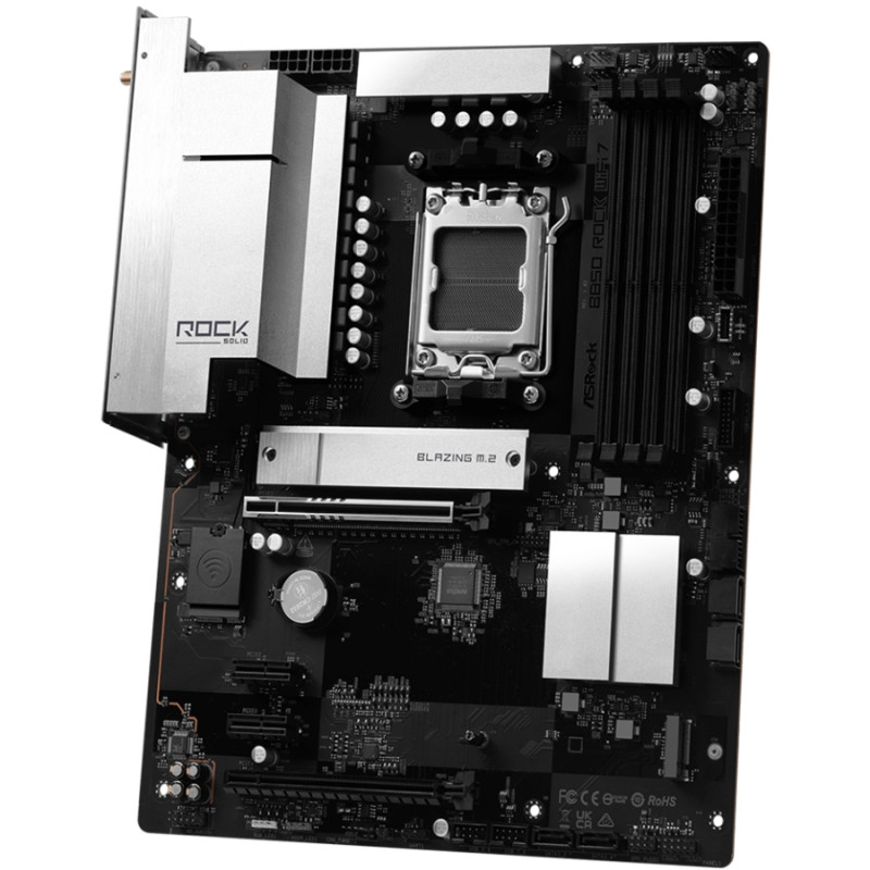 ASRock B850 ROCK WIFI 7 (AM5/B850, 4*DDR5, 2xPCIex16, HDMI, 4xSATAIII,2xM.2, 2.5GLan, ATX)