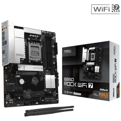 ASRock B850 ROCK WIFI 7 (AM5/B850, 4*DDR5, 2xPCIex16, HDMI, 4xSATAIII,2xM.2, 2.5GLan, ATX) ASRock B850 ROCK WIFI 7 (AM5/B850, 4*DDR5, 2xPCIex16, HDMI, 4xSATAIII,2xM.2, 2.5GLan, ATX)